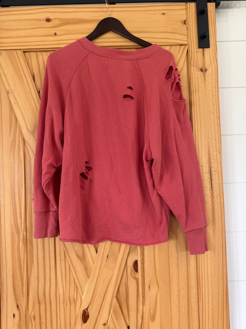 aerie Distressed Rose Crewneck Sweater - Picture 3 of 3